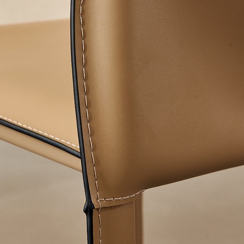 Upholstered Dining Chairs Faux Leather Chairs with Metal Base