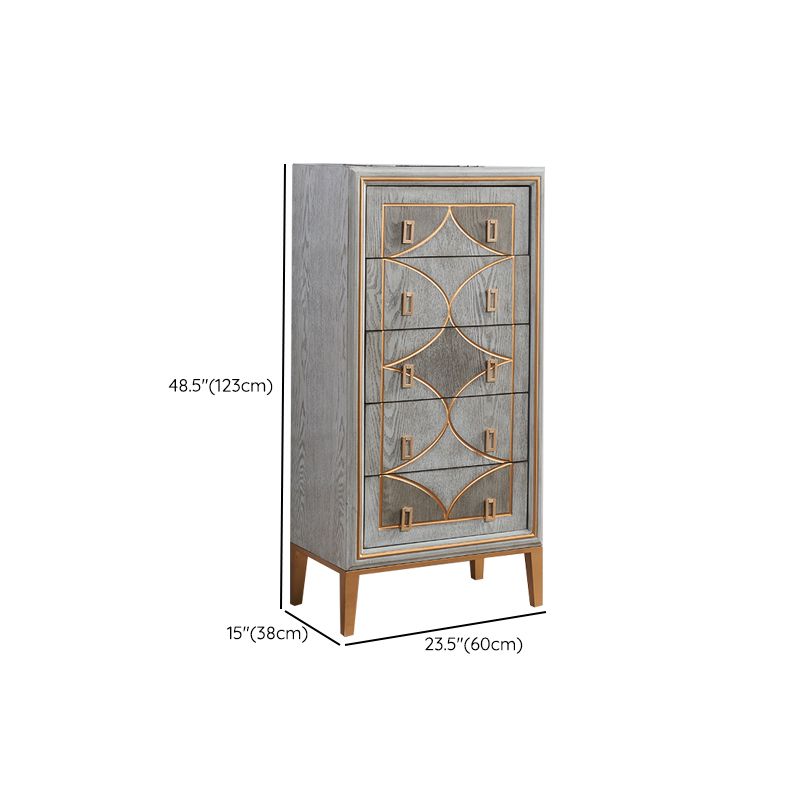 Classic Glam Lingerie Chest Vertical Wood Storage Chest for Bedroom