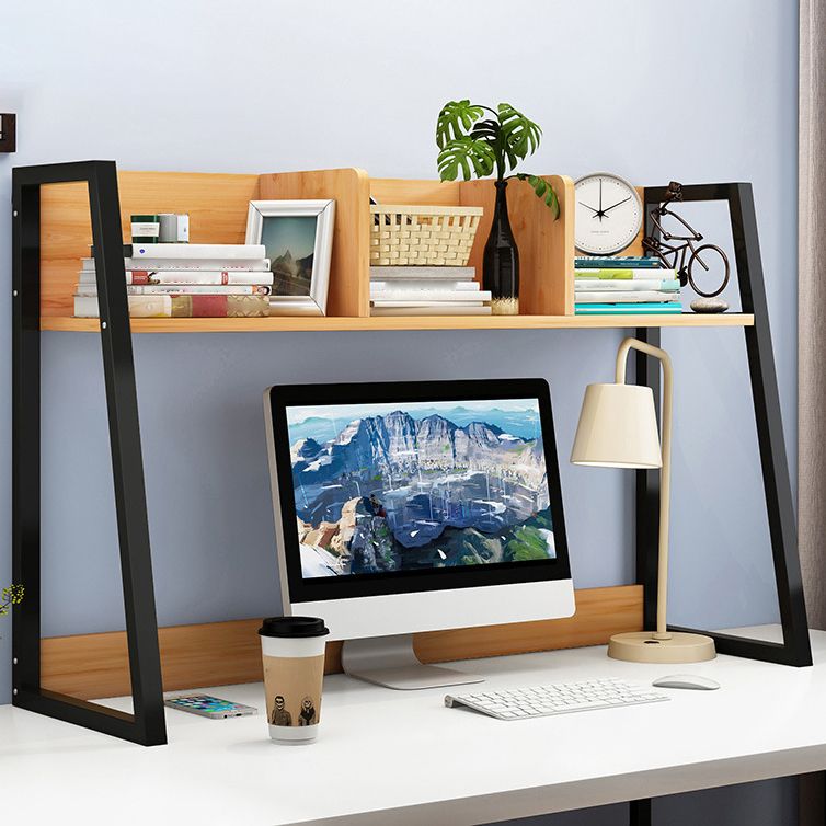 Contemporary Shelf Bookcase Metal and Wooden Book Shelf for Study Room