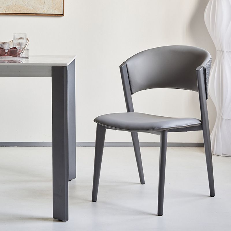 Modern Style Side Chair Open Back Metal Dining Room Chair for Kitchen