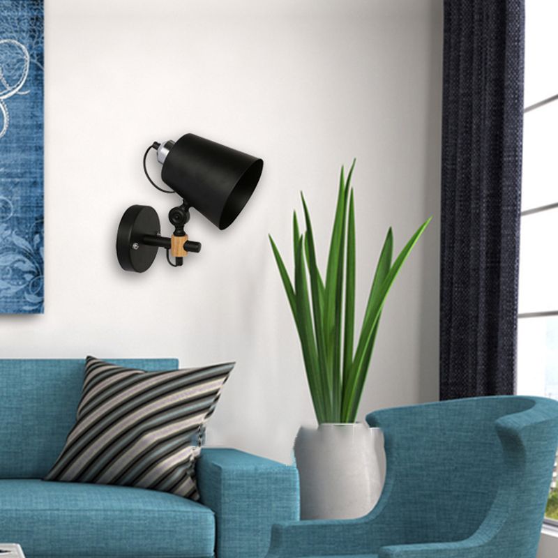 Industrial Style Wall Lamp Empire Shade Metal 1 Light Sconces for Bedroom