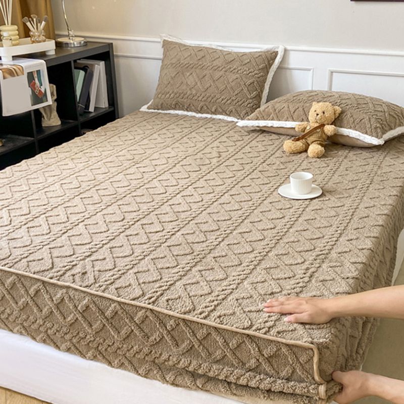 Solid Color Bed Sheet Set Soft & Smooth Flannel Bed Sheet Set