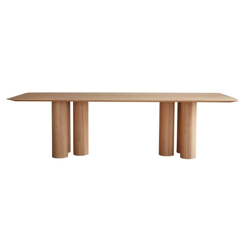 Rectangle Simplicity Dining Table Solid Wood Fixed Table for Kitchen