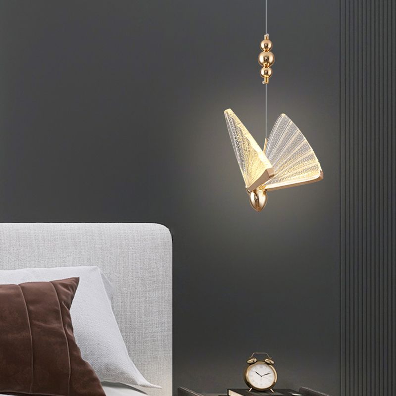 Modern de forma moderna de forma colgante de forma de mariposa Luz de metal para dormitorio para dormitorio