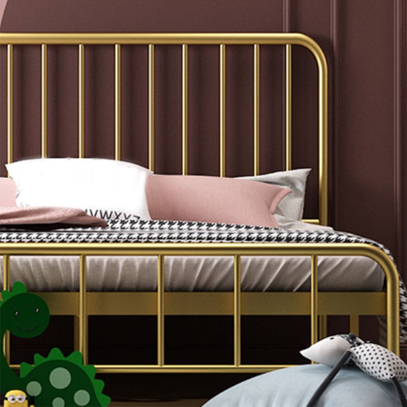 Glam Iron Bed with Rectangle Open-Frame Headboard Open-Frame Bed