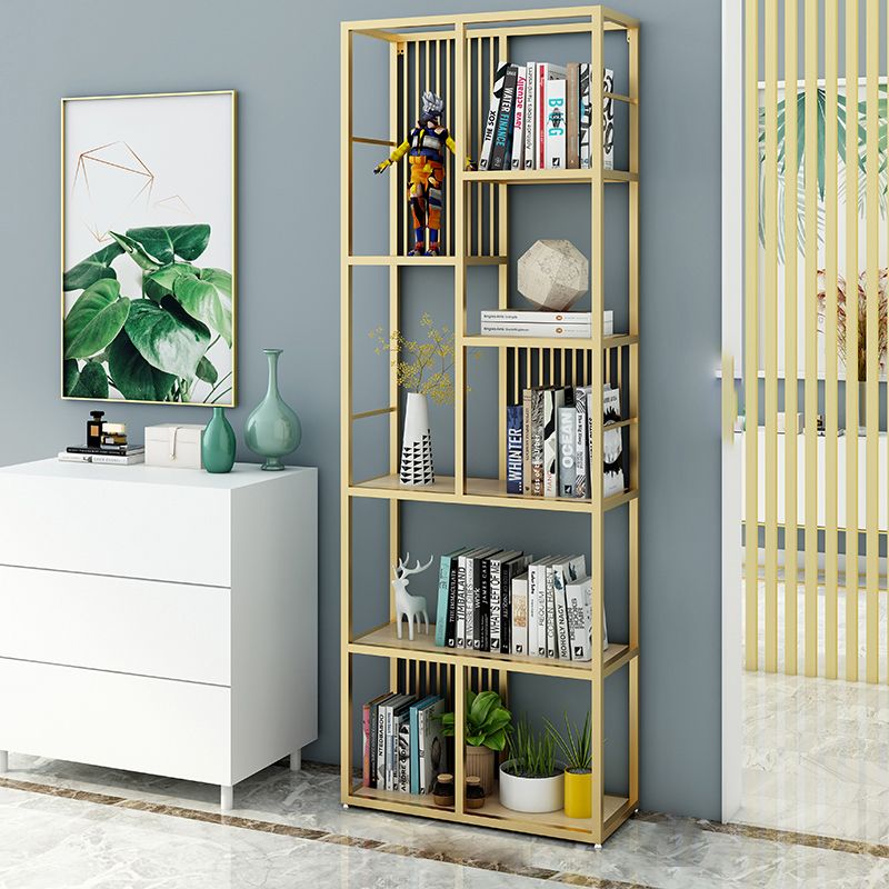 Open Back Shelf Bookcase Glam Style Bookcase for Office and Study Room