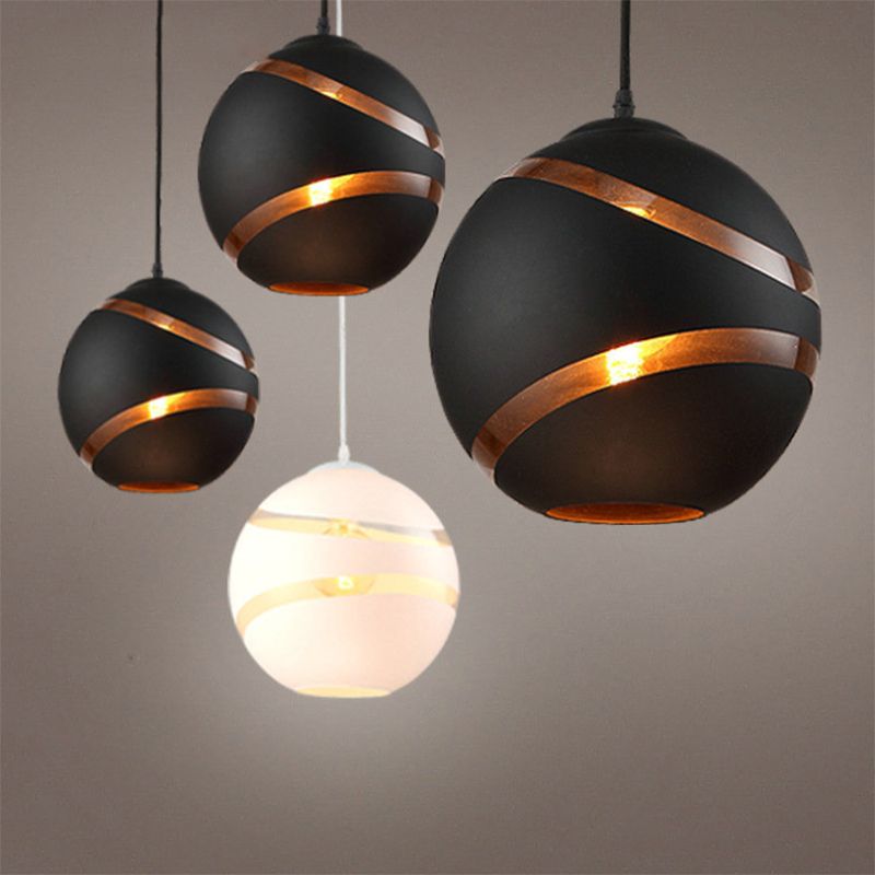 Contemporary Design Globe Hanging Lamp Frosted Glass Shade 1 Light Pendant Light for Restaurant