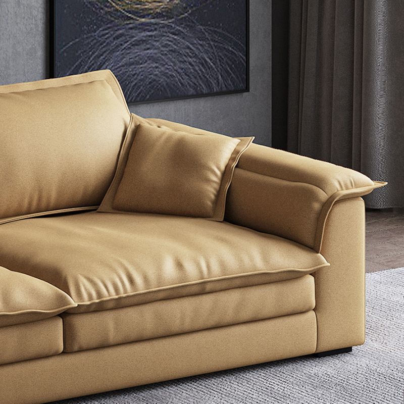 Contemporary Pillow Top Arm Stain-Resistant Furniture Sectionals in Brown