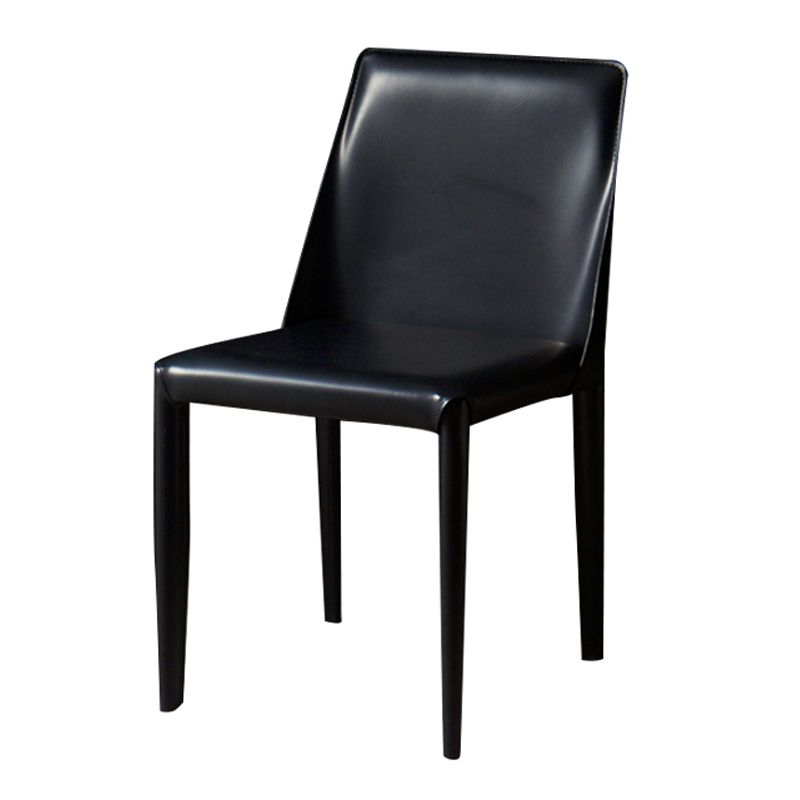 Chaise de maison en cuir de style design, finition mate, chaise d'appoint Parsons pour salle à manger