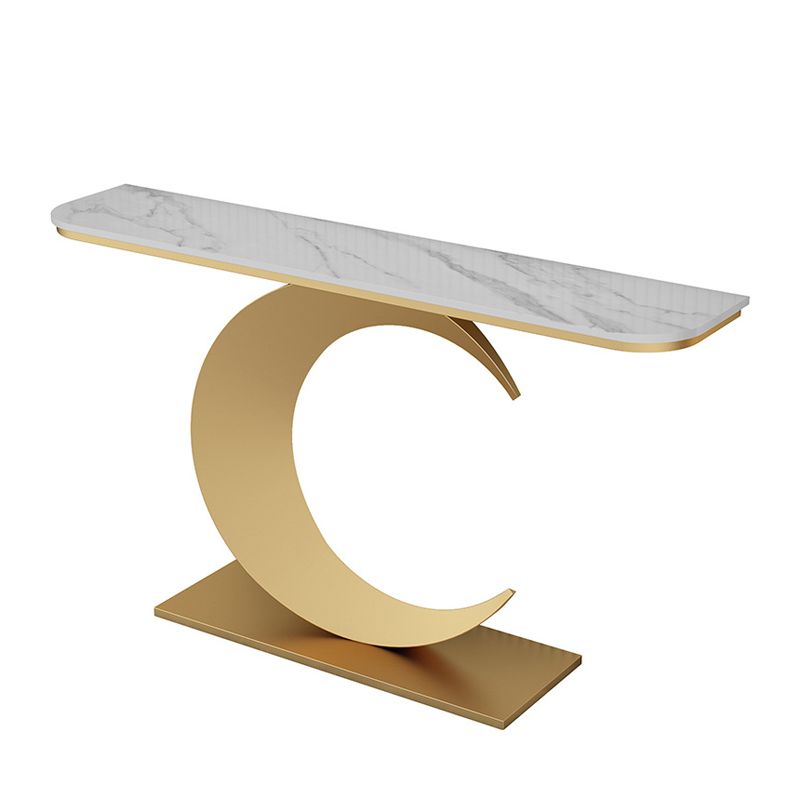 31.5" Tall Stone Console Table Glam Scratch Resistant End Table