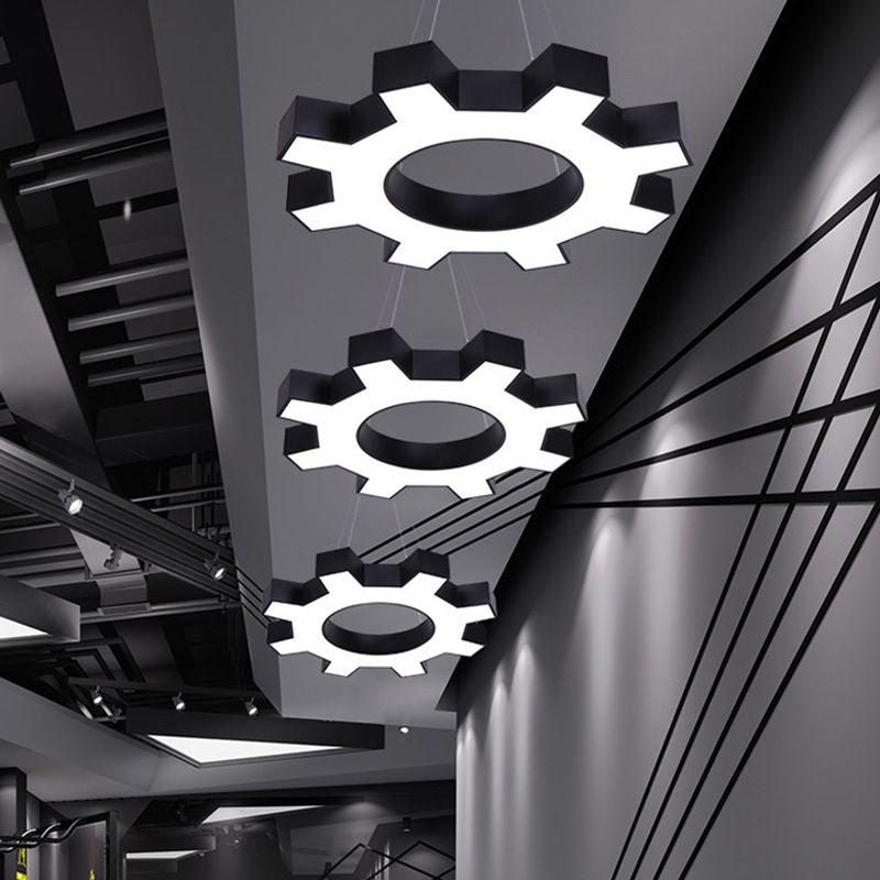 Luce a sospensione in palestra a forma di ingranaggio Acrilista Acrilista LED Apparecchi di illuminazione a soffitto