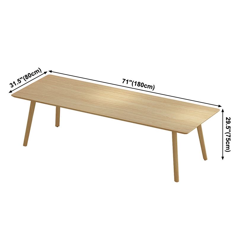 Mesa de comedor rectangular contemporánea de madera maciza mesa de madera con 4 patas