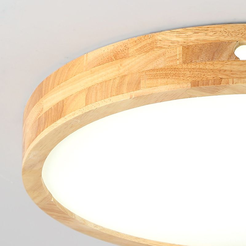 Luce del soffitto a sfioramento del legno rotondo moderno a 1 lutto a rullo a filo montato in marrone