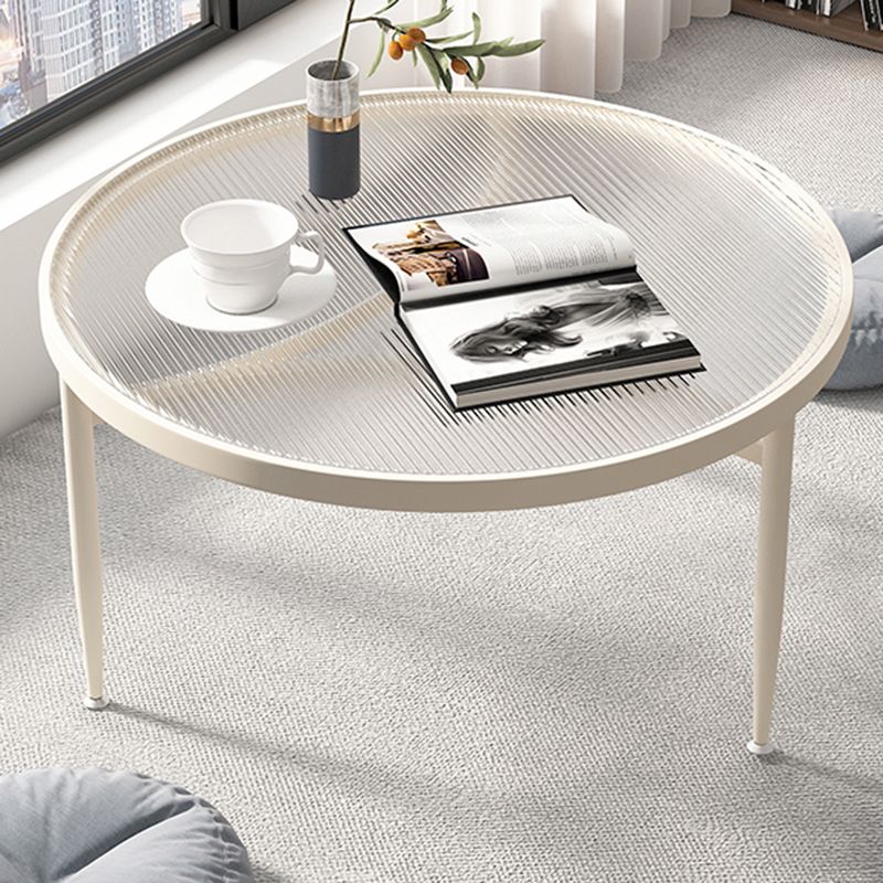 Contemporary Glass 3 Legs Coffee Table with Round Top Bunching Tables