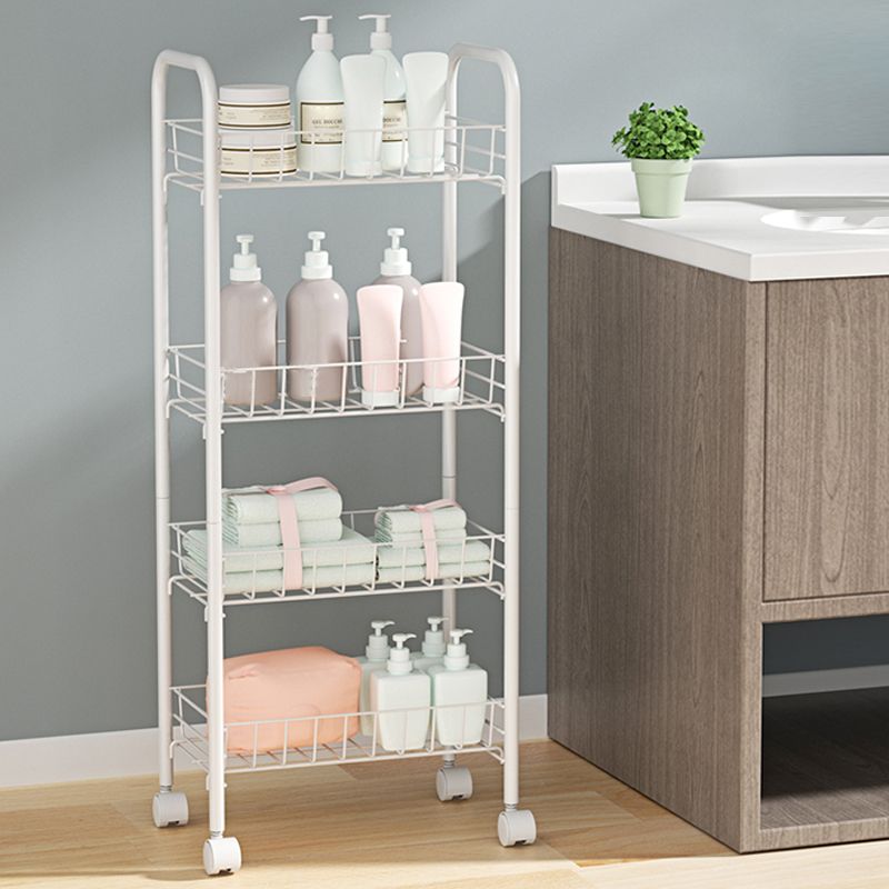 11"W Bookshelf Contemporary Style Bookcase with Casters for Home and Study Room