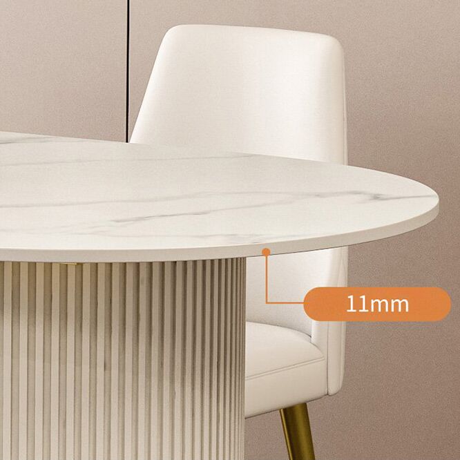 Sintered Stone Top Kitchen Table for Restaurant Luxury White Table with Double Pedestal