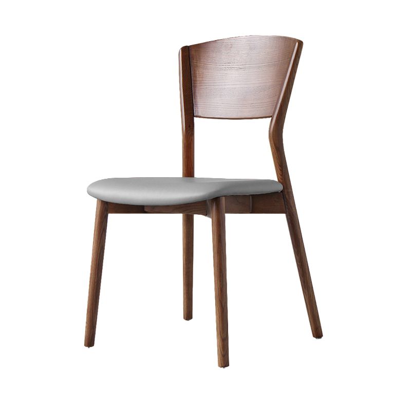 Silla de comedor de madera moderna con respaldo abierto, silla lateral para uso doméstico