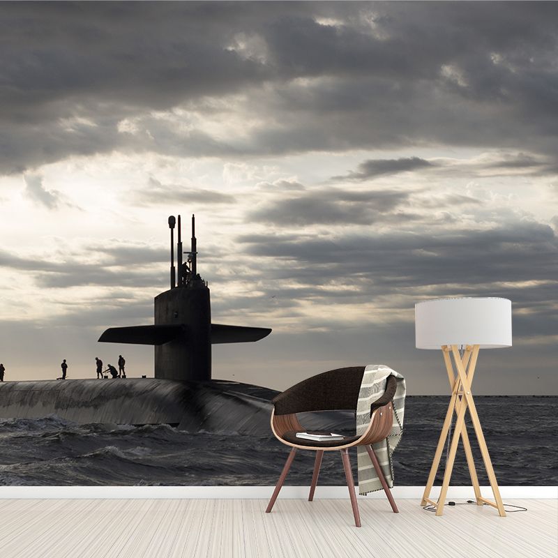 Sea Scenery Mildew Resistant Mural Wallpaper Sleeping Room Wall Mural