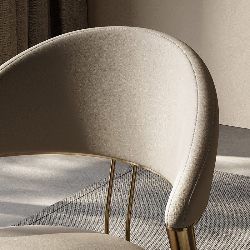 Glam Style Armless Dining Chairs Faux Leather Open Back Dining Side Chair