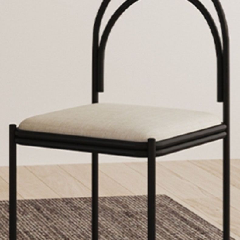 Industrial Style Armless Dining Chair Metal Frame Open Back Dining Chair for Bedroom
