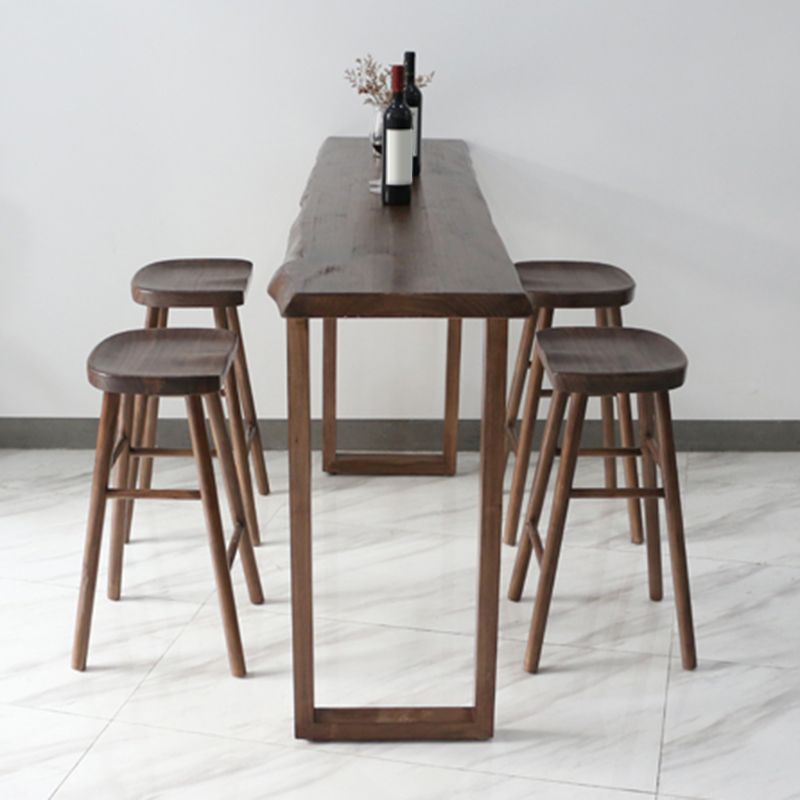 Armless Counter Height Stools Solid Wood Counter and Bar Stool