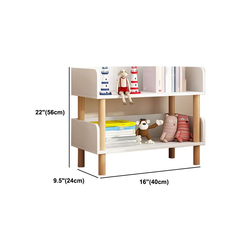 Scandinavian Vertical Bookshelf Open Etagere Manufactured Wood and Solid Wood Bookcase