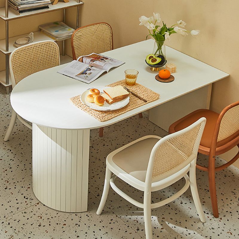 Wood Top Dining Table Traditional Luxury Dining Table with White Sled Base