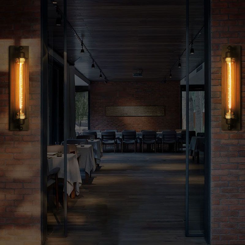 Metal Industrial Wall Sconce Cylinder Shape Wall Light for Courtyard