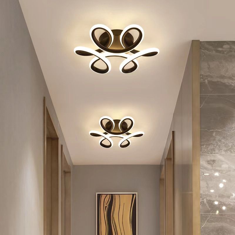Modernism Flush Mount Lighting LED White/Black Ceiling Light for Hallway