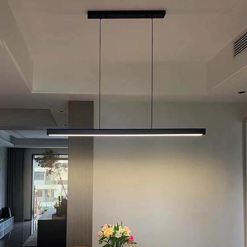 Simplicity Contemporary Island Light Acrylic Long Strip Hanging Lamp for Dining Room