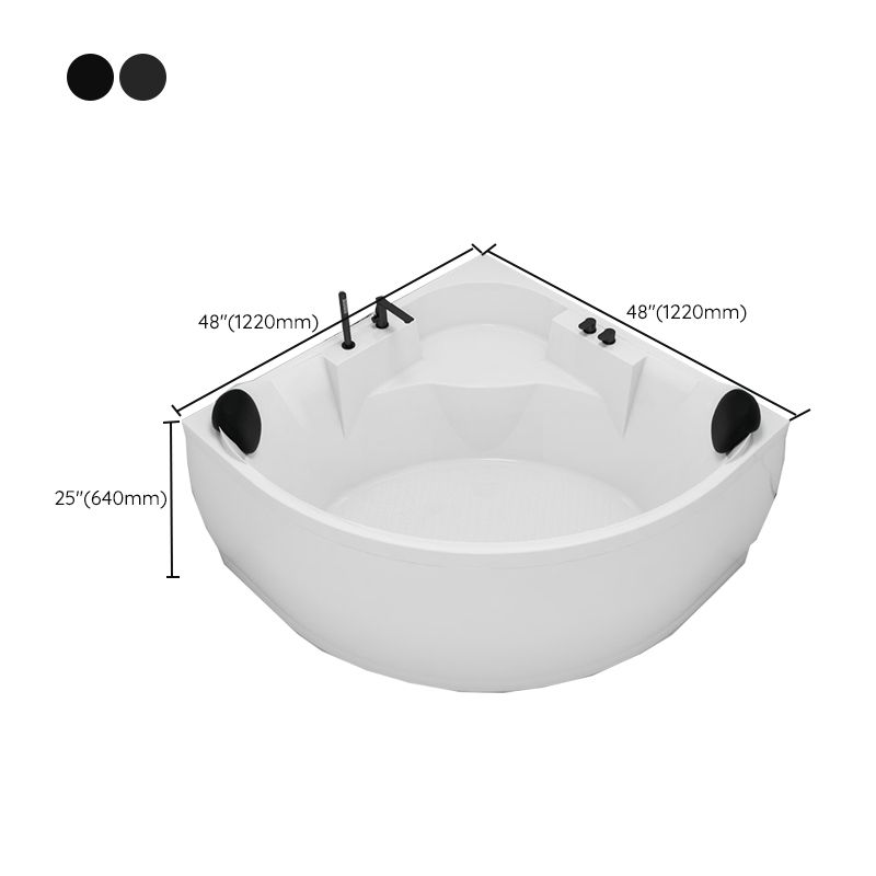 Contemporary Corner Acrylic Bathtub Soaking/Whirlpool Bathtub with Seat