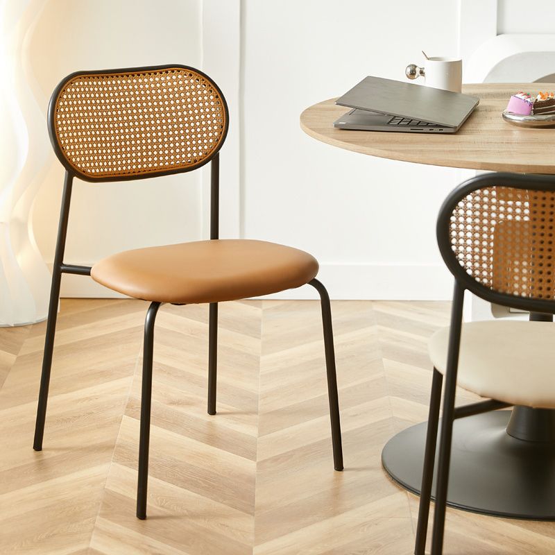 Industrial Style Open Back Upholstered Home Dining Side Chair