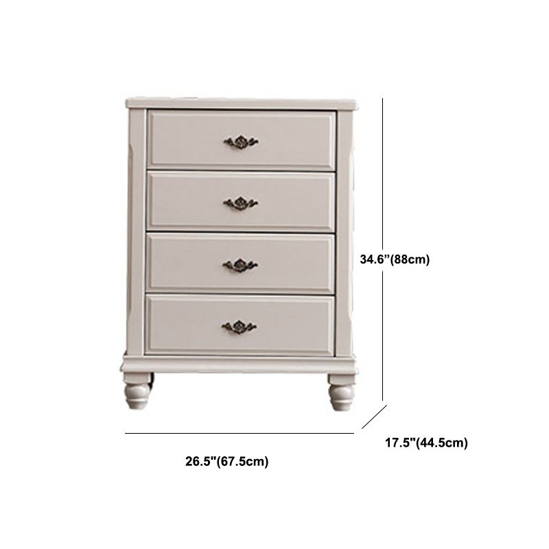 17.5" W Modern Storage Chest Dresser White Rubber Wood Storage Chest with Drawers