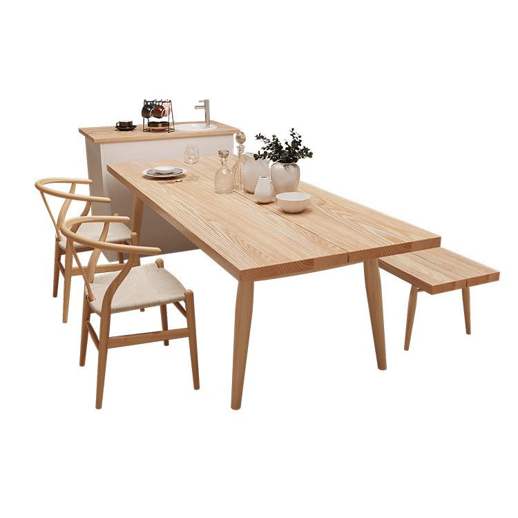 Glam Rectangle Dining Table Wooden Table with Wood Legs for Home Use