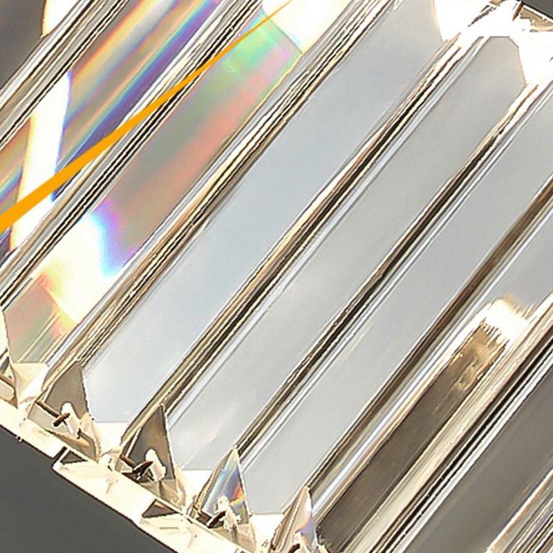 Contemporary Waves Ceiling Hanging Lamp Fixtures 2 Light Crystal Wrapped Island Pendant