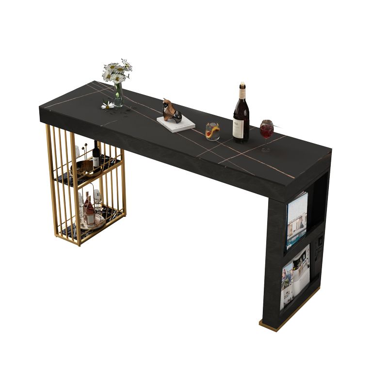 Contemporary Steel Rectangle Counter Height Table Indoor Bar Height Cocktail Table