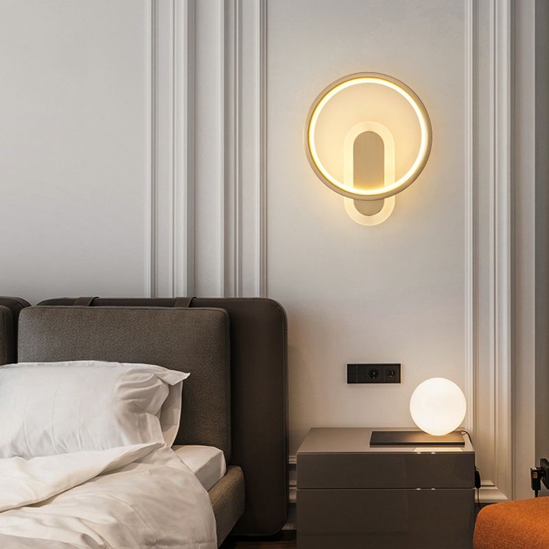 2-Light Round Wall Sconce Light Modern Metal Wall Sconce Lighting