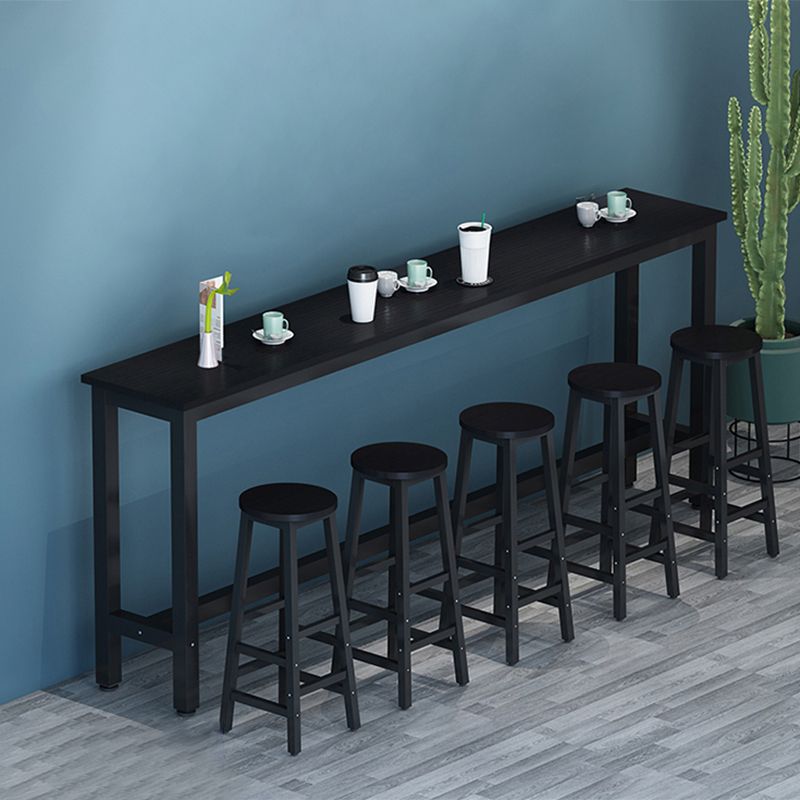 Contemporary Wood Bar Dining Table Rectangle Bar Table for Living Room