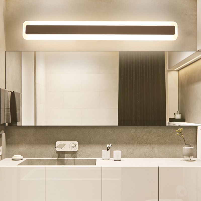 16"/20.5" L LED Washbasin Wall Lighting Modern Silver Vanity Light Fixture with Elongated Metal Shade in Warm/White Light