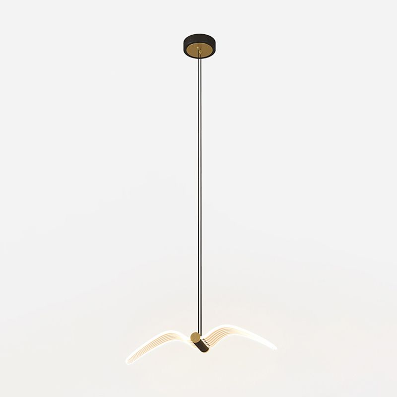 Iluminación de suspensión en forma de pájaro lámpara colgante de acrílico acrílico en latón en latón