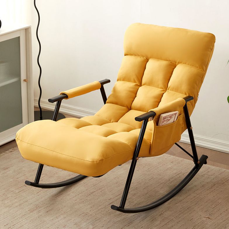 Home Modern Metal Base Rocking Chair Living Room Leisure Single Sofa Chair