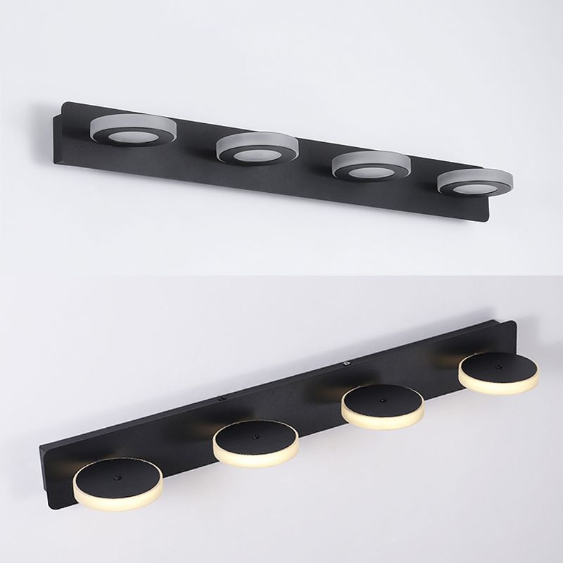 Multi Light Black Vanity Light Modern Style Waterproof Mirror Light for Bathroom