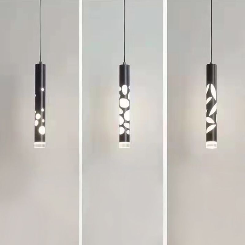 Sospensione cilindrica Sospensione Lampada Acrilico Modernista a LED in nero
