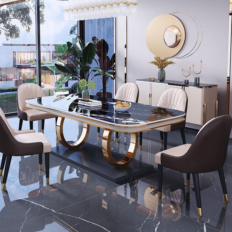 1/4/5/6 Pieces Dining Set Contemporary Rectangle Sintered Stone Dining Table Set