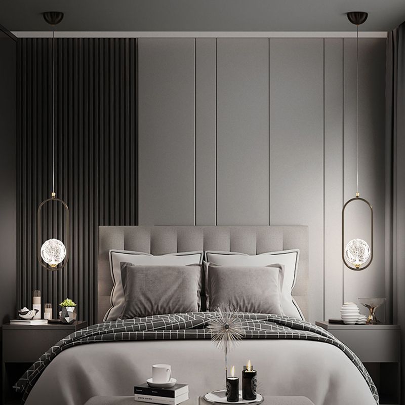 Zeitgenössische globale hängende Lichtkit Glas 1-Licht Deckenleuchte für Schlafzimmer