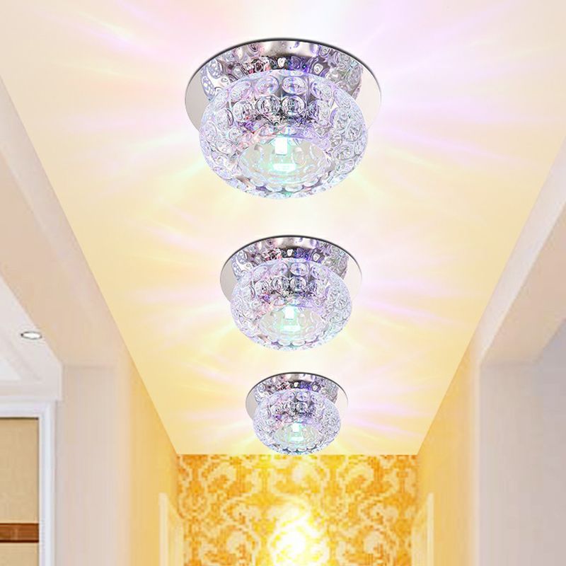 Doughnut Shape Crystal DEL Flush Mount Modern Clear LED Flush Mount Lighting Fixture for Hallway