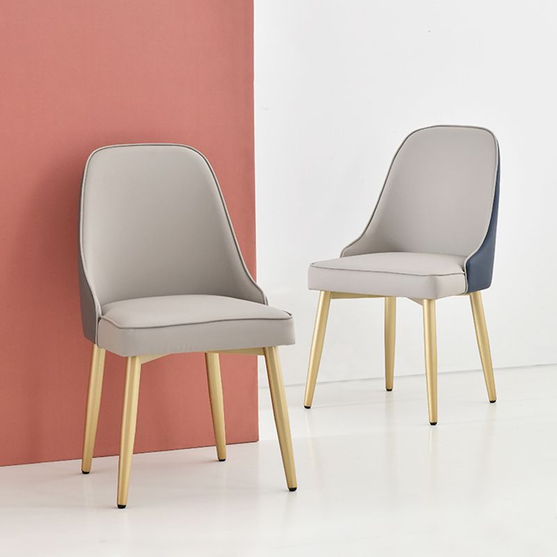 Metal de estilo nórdico que cena la tela tapizada silla sin brazos que cena la silla lateral