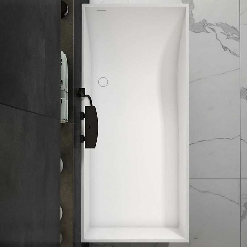 Stone Soaking Rectangular Bathtub Antique Finish Back to Wall Bath Tub