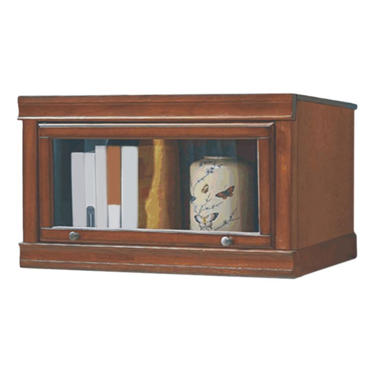 Wooden Standard Bookcase Contemporary Closed Back Bookshelf With Door