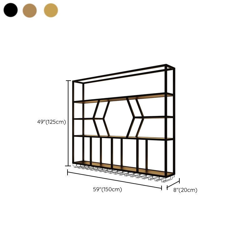 Modern Style Wine Rack Iron Wall Mounted Wine Holder Rack with Shelf